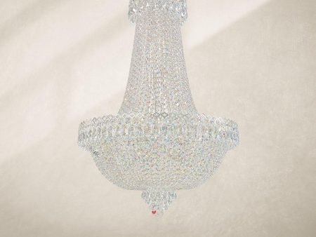 Camelot 22 Light Silver Chandelier with Clear Gemcut Crystals For Sale