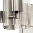 Jemsa 32 In 3-Lights Bathroom Vanity Light With Clear Fluted Glass, Brushed Nickel Finish Fashion