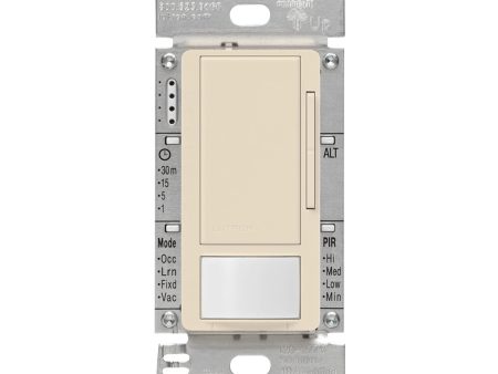 Maestro PIR 180° 0-10V Occupancy|Vacancy Dimmer Sensor, Single-pole or multi-location, 8A, 120-277V, Light Almond Online Sale