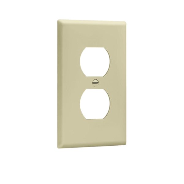 1-Gang Duplex Outlet Cover Plate Ivory Fashion