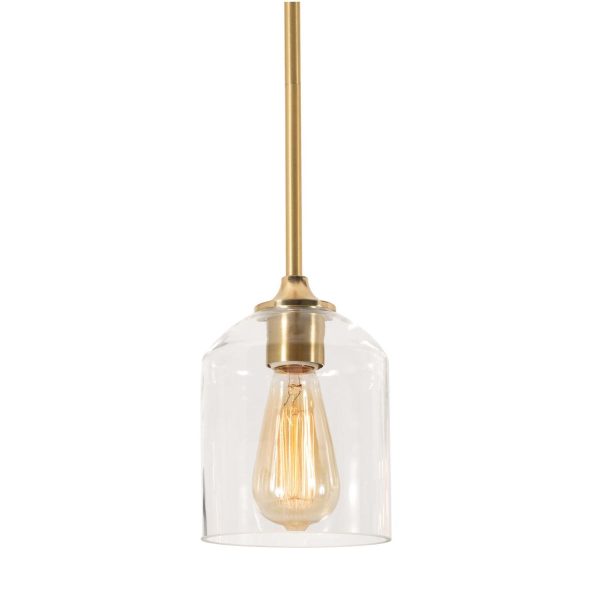 William 6 In. Pendant Light Satin Brass Finish Discount