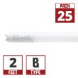 2ft Flicker Free LED T8 Tube, 7 Watts, 1000lm, 3000K to 6500K, Ballast Bypass, Single|Dual End Sale