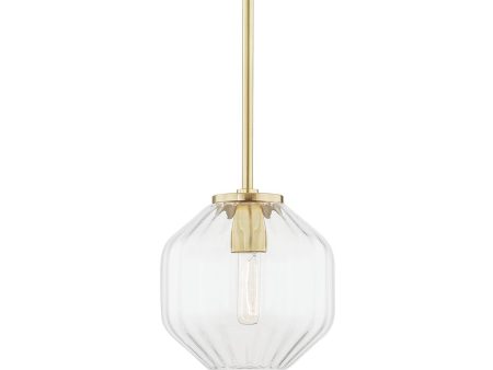 Bennett 10 in. Pendant Light Brass Finish Hot on Sale