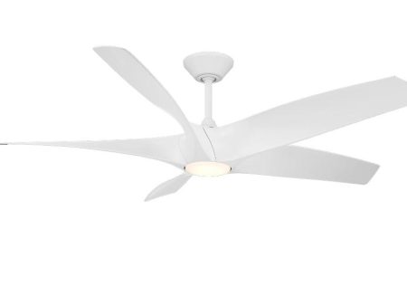 Zephyr 5-Blade 62 Inch Matte White Outdoor CCT LED Smart Ceiling Fan Supply