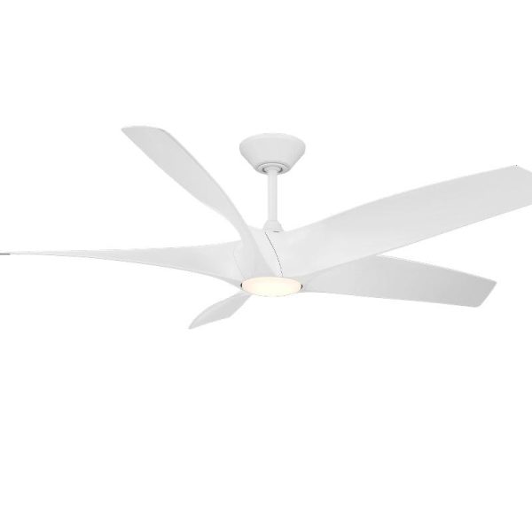 Zephyr 5-Blade 62 Inch Matte White Outdoor CCT LED Smart Ceiling Fan Supply