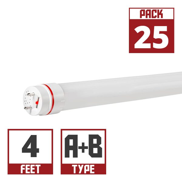 4ft LED T8 Tube, 13 Watts, 2000 Lumens, 3000K to 6500K, Type A+B, Single|Dual End Discount