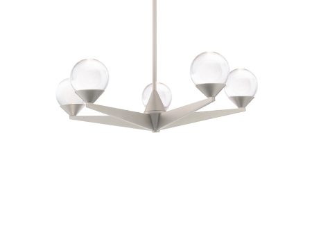 Double Bubble 23 in. 5 Lights LED Chandelier Satin Nickel Finish Discount