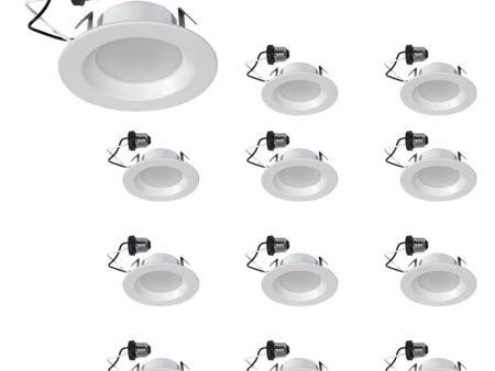 Pack of 12 - 4   LED Recessed Retrofit Light, 50W Equal, 550 Lumens, 3000K, Smooth White Trim Cheap