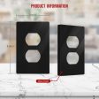 1-Gang Screwless Duplex Outlet Cover Plate Black Cheap