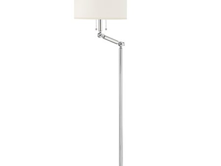 Essex 2 Lights Floor Lamp Marble Base and Polished Nickel Finish on Sale