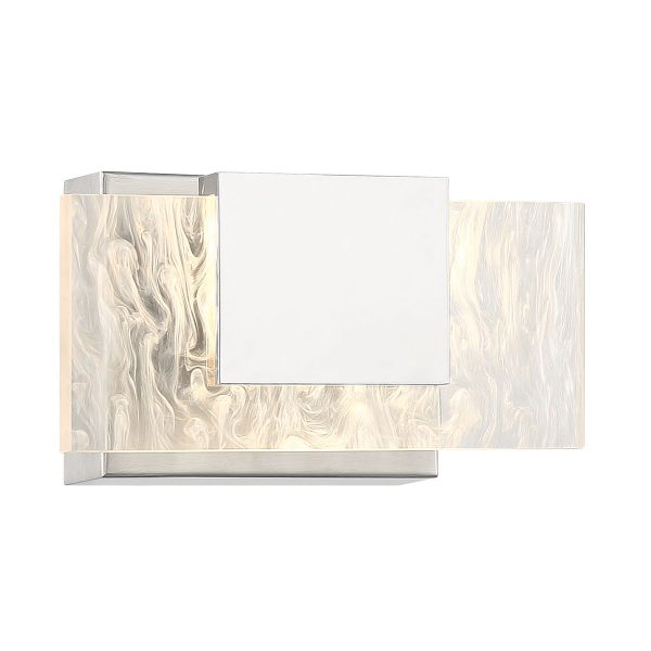 Kasha 9 in. LED Bath Sconce Chrome & Nickel Finish Hot on Sale