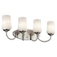 Aubrey 29 In 4-Lights Bathroom Vanity Light With Satin Etched Cased Opal Glass, Brushed Nickel Finish Discount