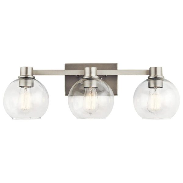 Harmony 25 In 3-Light Bathroom Vanity Light, Brushed Nickel Finish Cheap