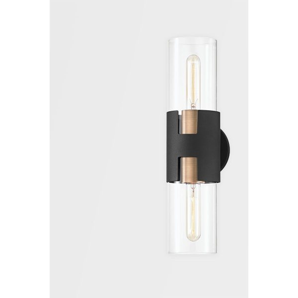 Amado 17 in. Wall Light Black & Brass finish Supply