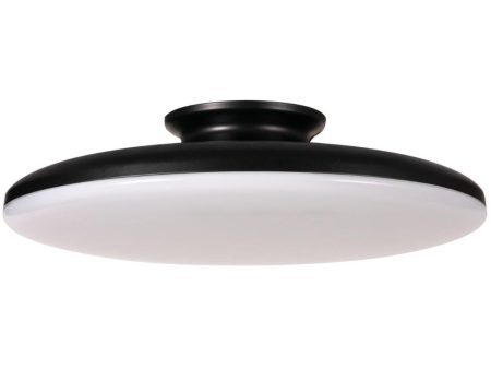 Skye 15 in. LED Semi Flush Mount Light Selectable CCT Black finish For Sale