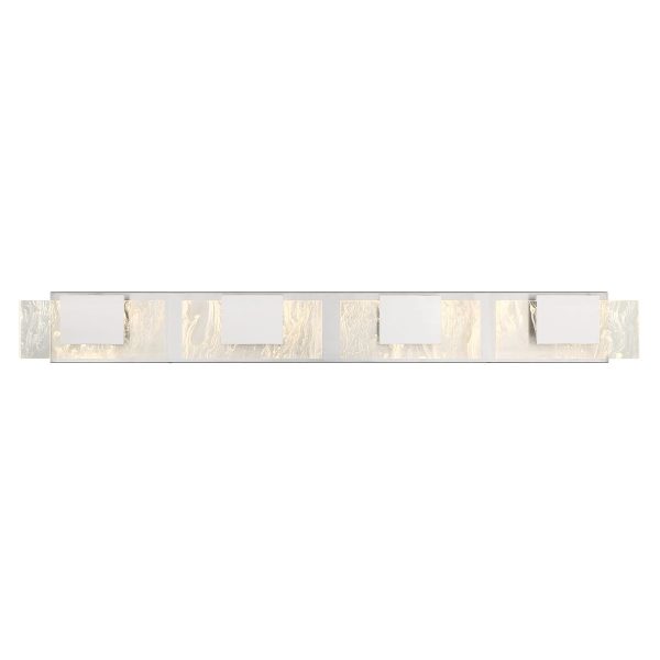 Kasha 4 Lights 37 in. LED Vanity Light Chrome & Nickel Finish For Sale