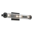 Azores 25 In 4-Lights Bathroom Vanity Light With Clear Fluted Glass, Black Finish Discount