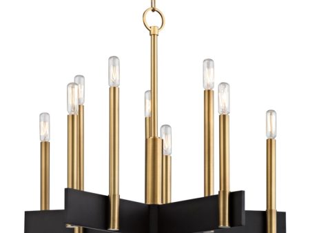 Abrams 10 Lights Chandelier Brass finish Online Sale