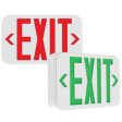 LED Exit Sign, 2 Single Face with Red Green Letters, White Finish Hot on Sale