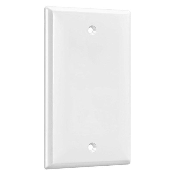 1-Gang Blank Wall Plate White Online now