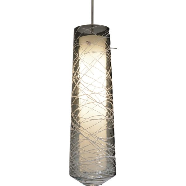 Spun 5 in. LED Pendant Light 4000K Satin Nickel Finish, 120-277V Smoke Shade Online now