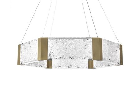 Forever 34 in. 6 Lights LED Pendant Light Brass Finish For Sale