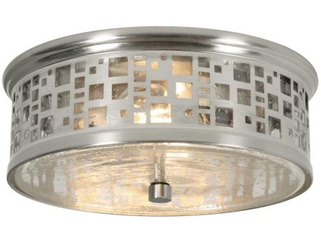 Roscoe 11 Inch Flush Mount Light Satin Nickel Finish Online now