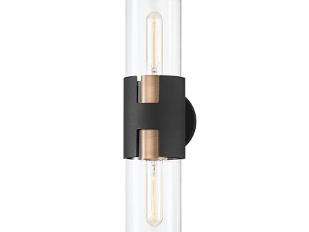 Amado 17 in. Wall Light Black & Brass finish Supply