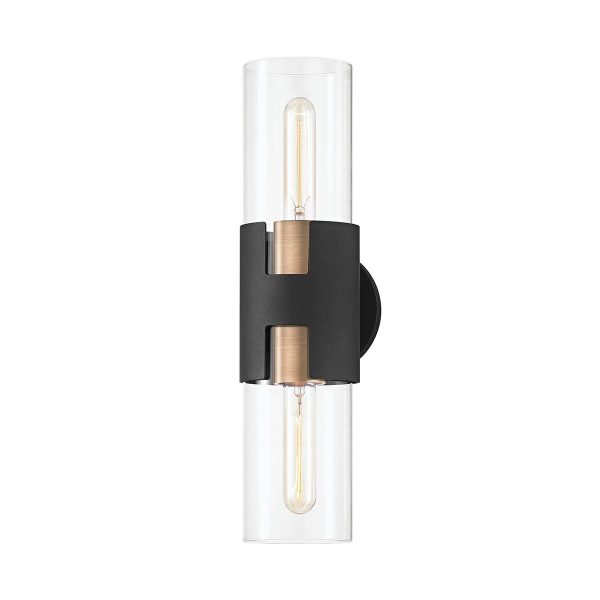 Amado 17 in. Wall Light Black & Brass finish Supply