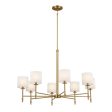 Ali 39  8-Light Chandelier with Fabric Drum Shade, Brushed Natural Brass Finish Online Hot Sale