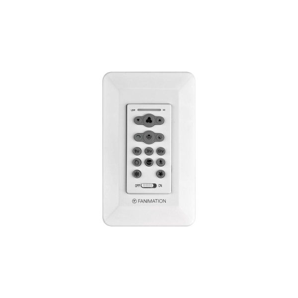 16-Speed DC Reversible Fan and Light Wall Control with Dimmer, CCT Select and Timer Options For Sale