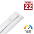 Elena 22-Inch Under Cabinet LED Light, Selectable CCT 2700K to 5000K, 120V, White Cheap