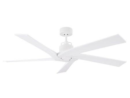 Aspen 56 Inch Matte White Outdoor Ceiling Fan with Remote For Discount