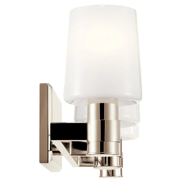 Adani 24 In 3-Lights Bathroom Vanity Light With Opal Glass, Polished Nickel Finish on Sale