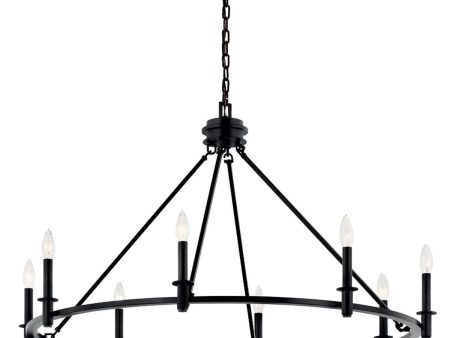 Carrick 41  8-Light Chandelier 1-Tier, Black Finish For Sale