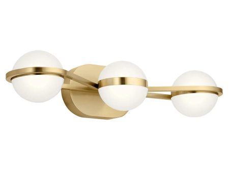 Breffin 24 In 3-Lights LED Bathroom Vanity Light, Gold Finish For Discount