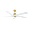 Aspen 56 Inch Burnished Brass Outdoor Ceiling Fan with Remote Supply