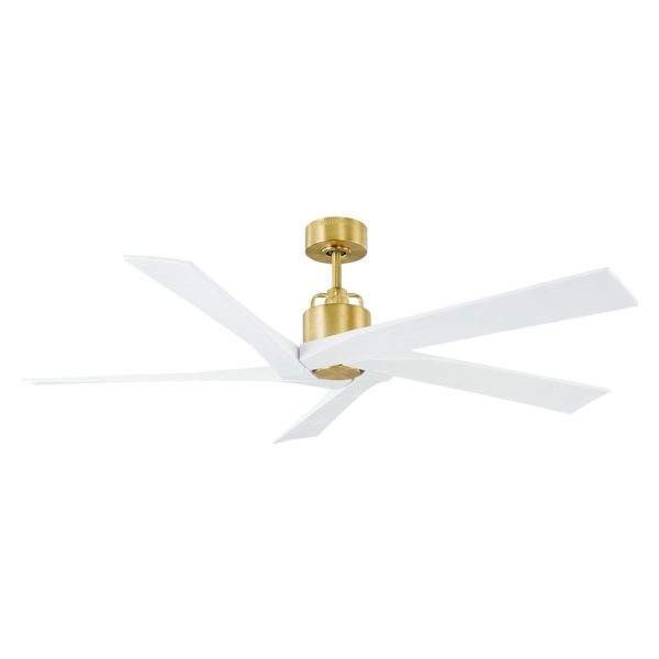 Aspen 56 Inch Burnished Brass Outdoor Ceiling Fan with Remote Supply