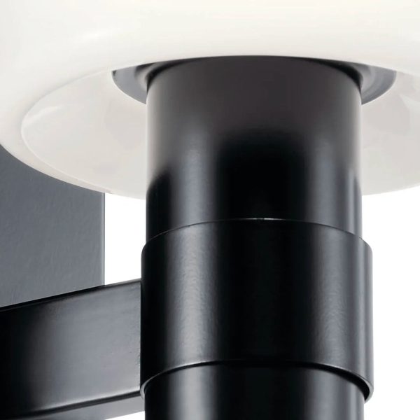 Adani 14 In 2-Lights Bathroom Vanity Light With Opal Glass, Black Finish Online now