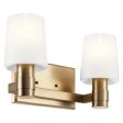 Adani 14 In 2-Lights Bathroom Vanity Light With Opal Glass, Bronze Finish For Discount