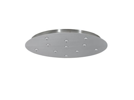 24 in. Freejack Round Canopy 11 Port LED Satin Nickel Finish For Discount