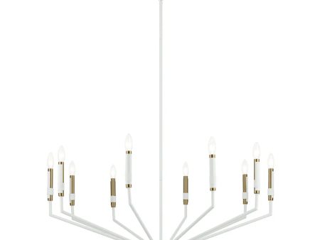 Armand 38  Armand 10-Light Chandelier 1-Tier, White and bronze Finish Hot on Sale