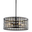 Aldergate 24  4-Light Chandelier with Metal Drum Shade, Black and Brass Finish on Sale