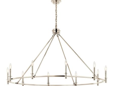 Carrick 54  10-Light Chandelier 1-Tier, Polished nickel Finish Sale