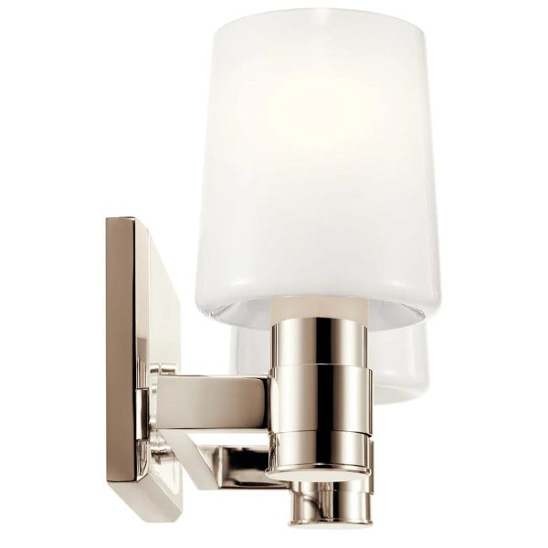 Adani 14 In 2-Lights Bathroom Vanity Light With Opal Glass, Polished Nickel Finish Online