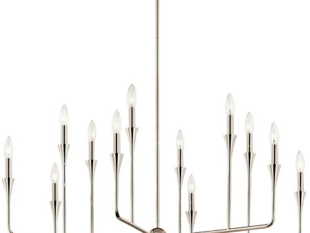 Alvaro 40  12-Light Chandelier Multi-Tier, Polished Nickel Finish Online Sale