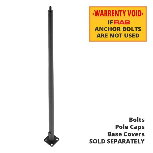 15 ft Light Pole With Base, 6 in Tapered Round Shaft, 11 Gauge Thickness, Welded Tenon, Bronze Finish For Cheap