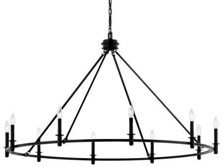 Carrick 54  10-Light Chandelier 1-Tier, Black Finish on Sale