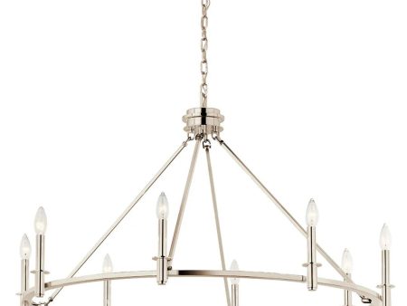 Carrick 41  8-Light Chandelier 1-Tier, Polished nickel Finish Online Sale