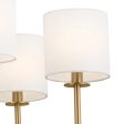 Ali 28  6-Light Chandelier with Fabric Drum Shade, Brushed Natural Brass Finish Fashion